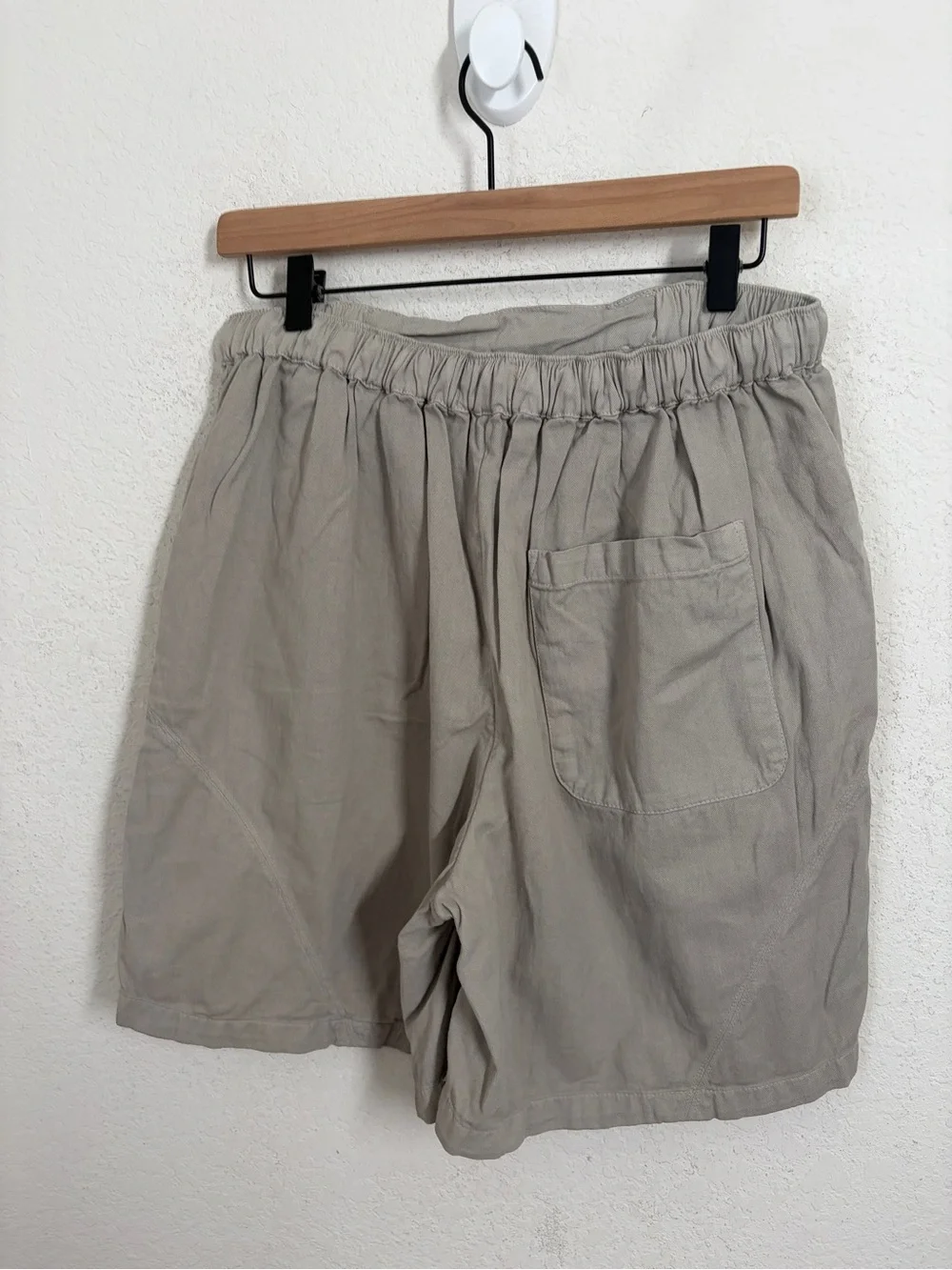 Free People Free- Est Small Gray Cotton Bermuda Shorts Elastic Waist Boho Casual